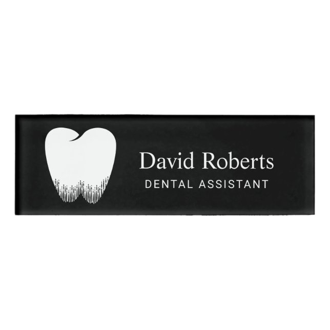 Zahnstooth-Logo Beruflicher Zahnarztassistent Namenschild (Vorderseite)
