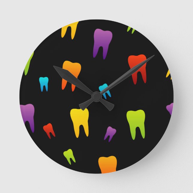 Zahntapete für Zahnarzt Runde Wanduhr (Vorderseite)