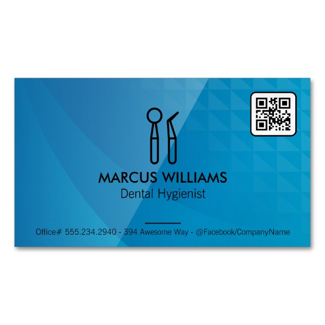 Zahnwerkzeuge | QR-Code Magnetische Visitenkarte (Vorderseite)