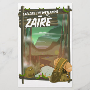 Zaïre afrikanisches Abenteuer Briefpapier