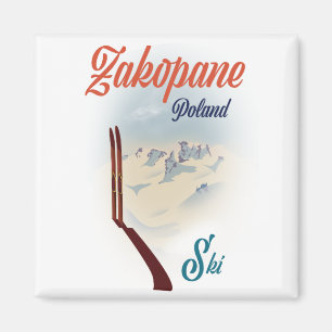 Zakopane Polen Ski-Poster Magnet