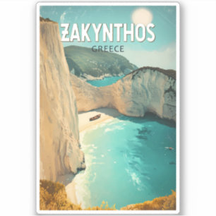 Zakynthos Griechenland Illustration Reise Kunst Vi Aufkleber
