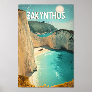Zakynthos Griechenland Illustration Reise Kunst Vi Poster