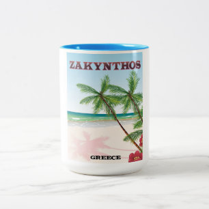 Zakynthos Griechenland Reiseplakat Zweifarbige Tasse