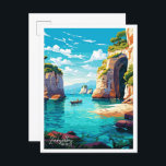 Zakynthos Griechenland Vintage Travel Illustration Postkarte<br><div class="desc">Zakynthos Griechenland Art Vintage Reisebüro Illustration</div>