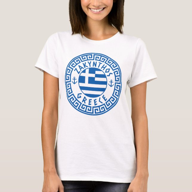 Zakynthos, griechische Flagge T - Shirt der Frauen (Vorderseite)