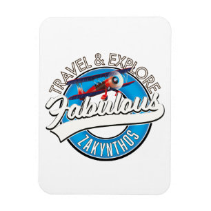 Zakynthos-Logo in einem schönen Retro-Stil. Magnet