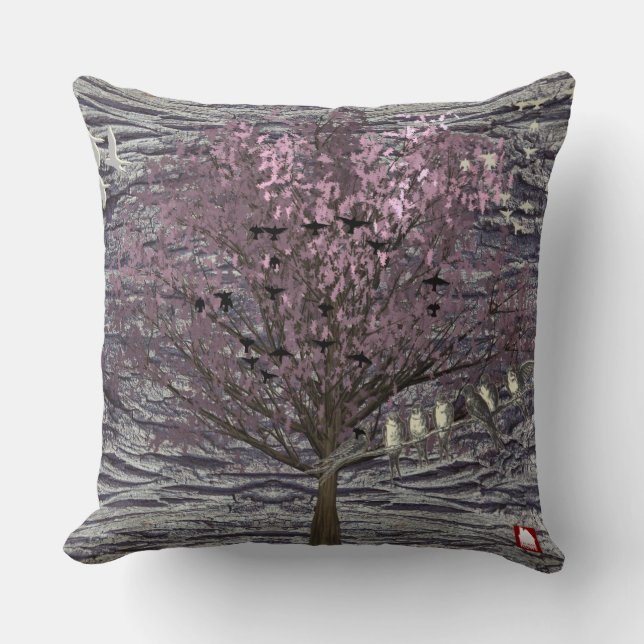 ZALMAXI HOME violet arbre abstrait Jeter oreiller (Recto)
