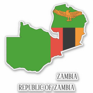 Zambia Flag Charming Patriotic Map Aufkleber