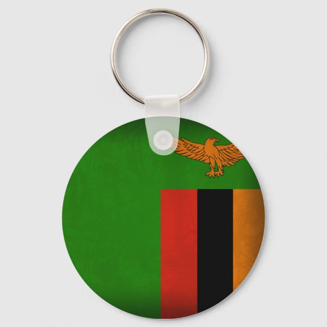 Zambia Flag Not leidender Schlüsselanhänger (Vorderseite)