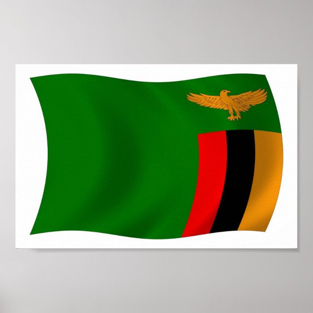 Zambia Flag Poster Print (Vorne)