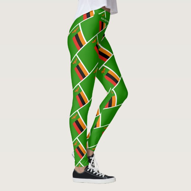 ZAMBIA FLAG Scripture RUN SIE IHRE RASSE Personali Leggings (Rechts)