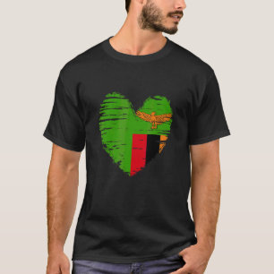 Zambia Herz sambische Flagge Sambischer Stolz T-Shirt