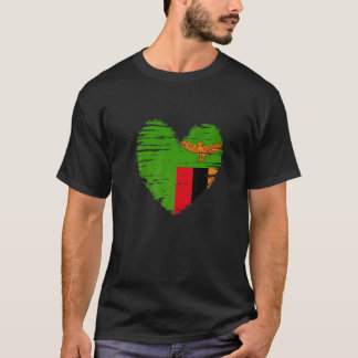Zambia Herz sambische Flagge Sambischer Stolz T-Shirt