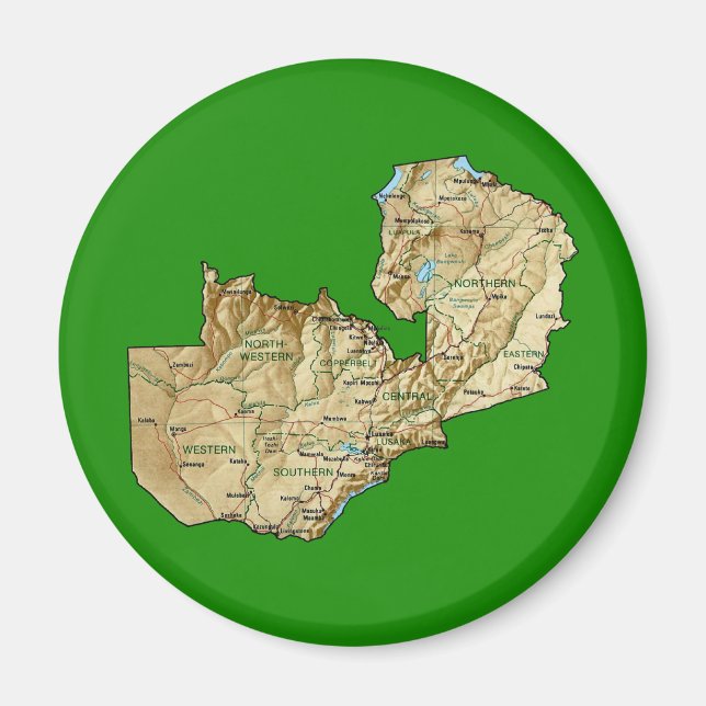 Zambia Map Magnet (Vorne)