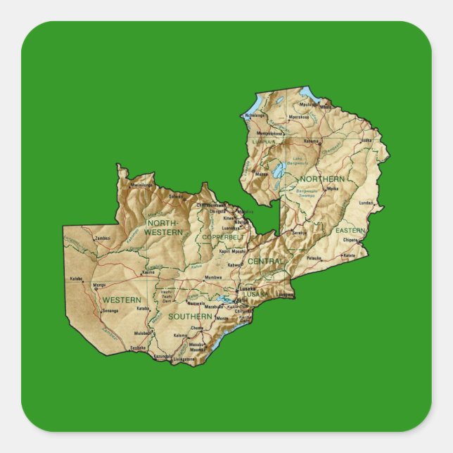 Zambia Map Sticker (Vorderseite)