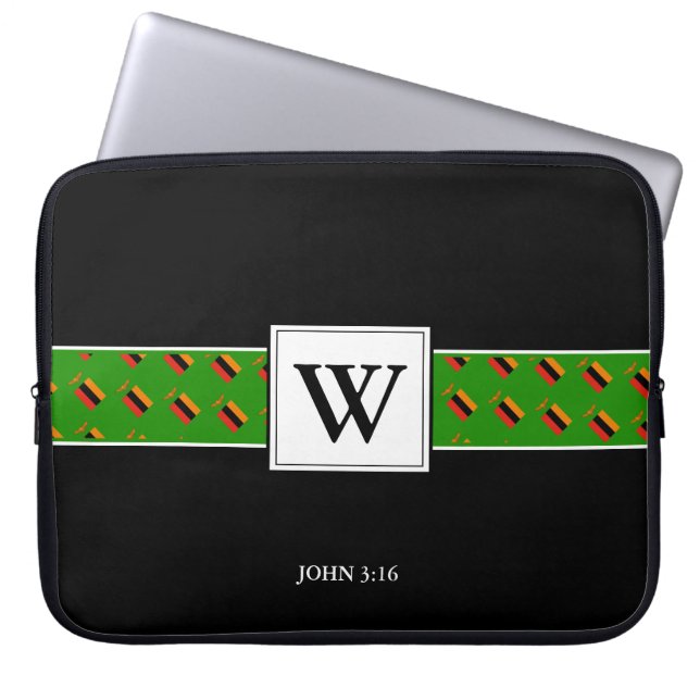ZAMBIA Monogram Christliche Bibel-Notebook Laptopschutzhülle (Vorderseite)
