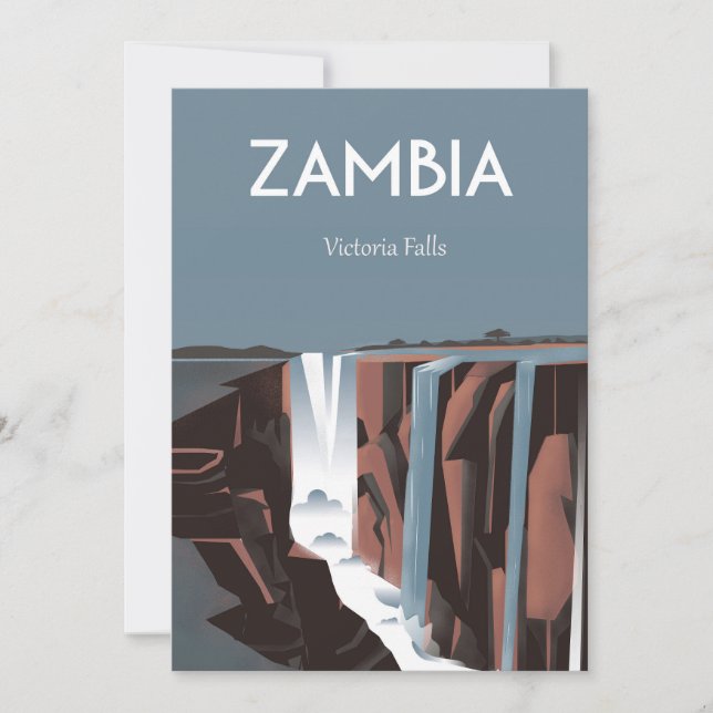 Zambia Postcard Travel Africa Poster Print Save The Date (Vorderseite)