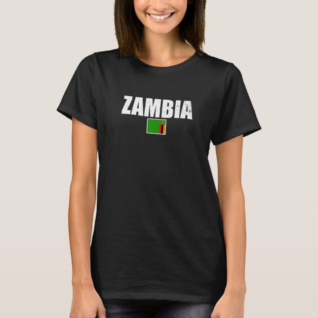 Zambia Proud Zambian Flag  1 T-Shirt (Vorderseite)