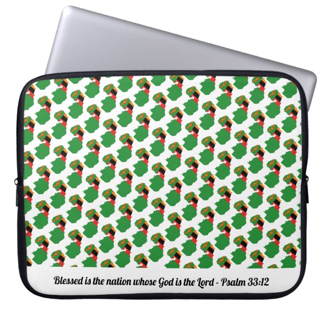 ZAMBIA Psalm 33:12 Laptop mit gesegneter Nation Laptopschutzhülle (Vorderseite)