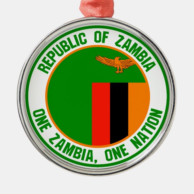 Zambia  Round Emblem Ornament Aus Metall (Vorne)