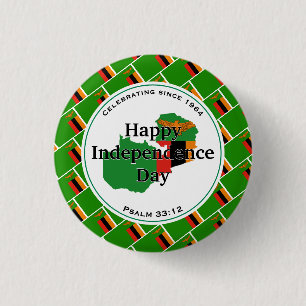 ZAMBIA UNABHÄNGIGKEIT Stilvolle sambische Flagge Button