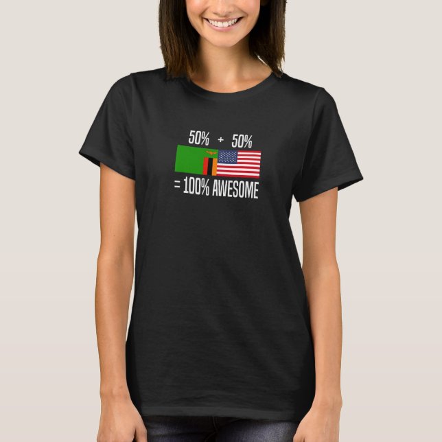 Zambian Roots Zambia Zambian American Premium T-Shirt (Vorderseite)