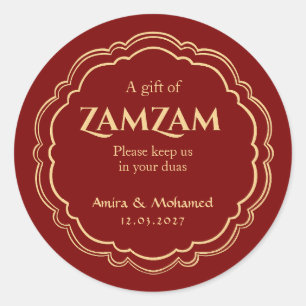 Zamzam Wasser Hochzeitsgunst Aufkleber Islamisch B