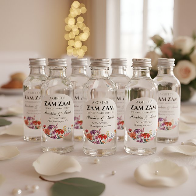 Zamzam water nikah muslim Gastgeschenk Hochzeit fl Runder Aufkleber (Von Creator hochgeladen)