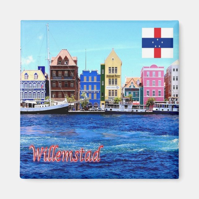zAN005 WILLEMSTAD, Niederländische Antillen, Kühls Magnet (Vorne)
