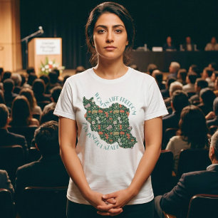 Zan Zendegi Azadi Persisches Geschenk Grün T-Shirt