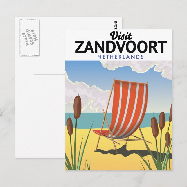 Zandvoort Niederlande Reiseplakat Postkarte (Vorne/Hinten)