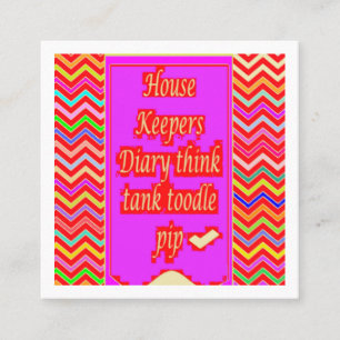 ZANY ART DESIGN MIT HOUSEKEEPER WORTEN QUADRATISCHE VISITENKARTE