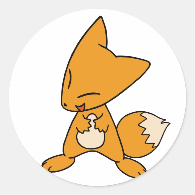 Zany Fox Runder Aufkleber (Vorderseite)