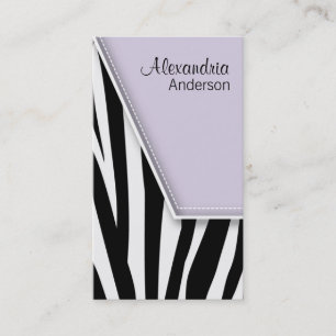 Zany Hip Zebra Imprimer Cartes de visite (lilas)