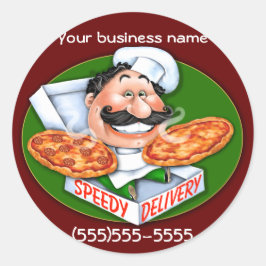 Zany Koch Pizzeria Runder Aufkleber
