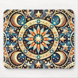 ~ Zany Muster von Monden und Sternen ~ Mousepad