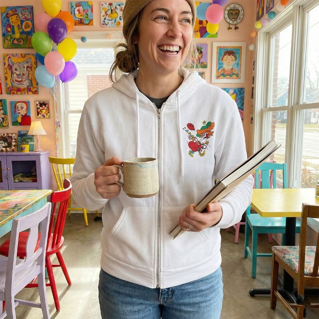 Zany Woman Running Clown Hoodie (Von Creator hochgeladen)