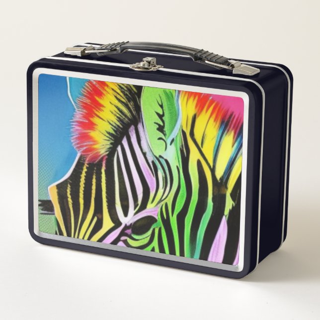 Zany Zebra Metall Brotdose (Vorderseite)