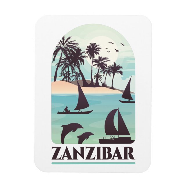 Zanzibar Afrique Magnet photo Vintage (Vertical)