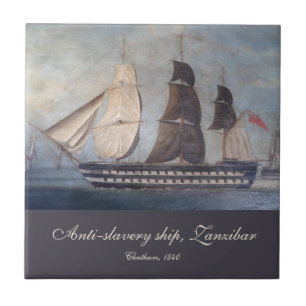 Zanzibar Clipper Ship Anti-Sklaverei Schwarzküste Fliese