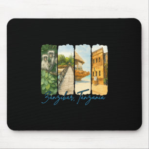 Zanzibar Tansania Reise Reise Pinselstrich Andenke Mousepad