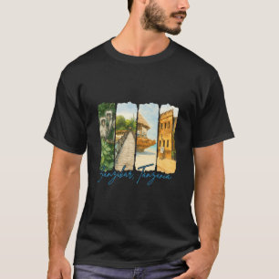 Zanzibar Tansania Reise Reise Pinselstrich Andenke T-Shirt