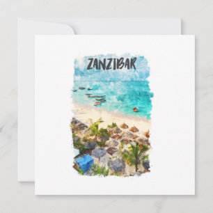 Zanzibar Tansania Vintage Reisekarte