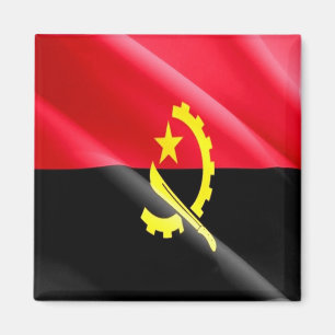 zAO002 ANGOLA WAVING FLAG, Afrika, Kühlschrank Magnet