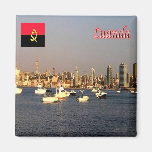 zAO007 LUANDA, Afrika, Kühlschrank Magnet (Vorne)