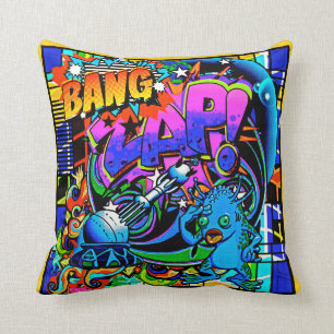 Zap blaues alienthrow-Kissen Kissen