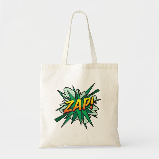 ZAP Comic Book Fun Moderne Typografie Tragetasche (Vorne)