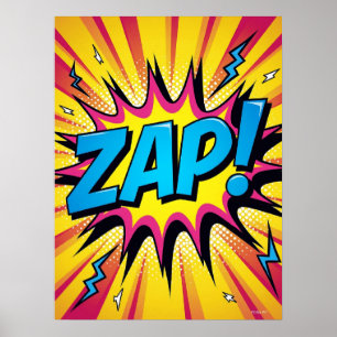 ZAP! Elektrischer Pop - Retro-Comic-Explosionspops Poster