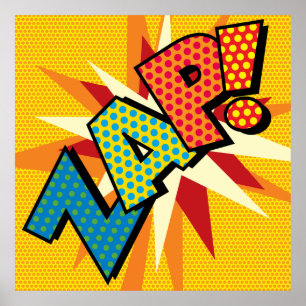 ZAP Fun Retro-Comic-Book-Pop-Art Poster